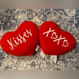 Red Heart-Shaped Accent Pillows